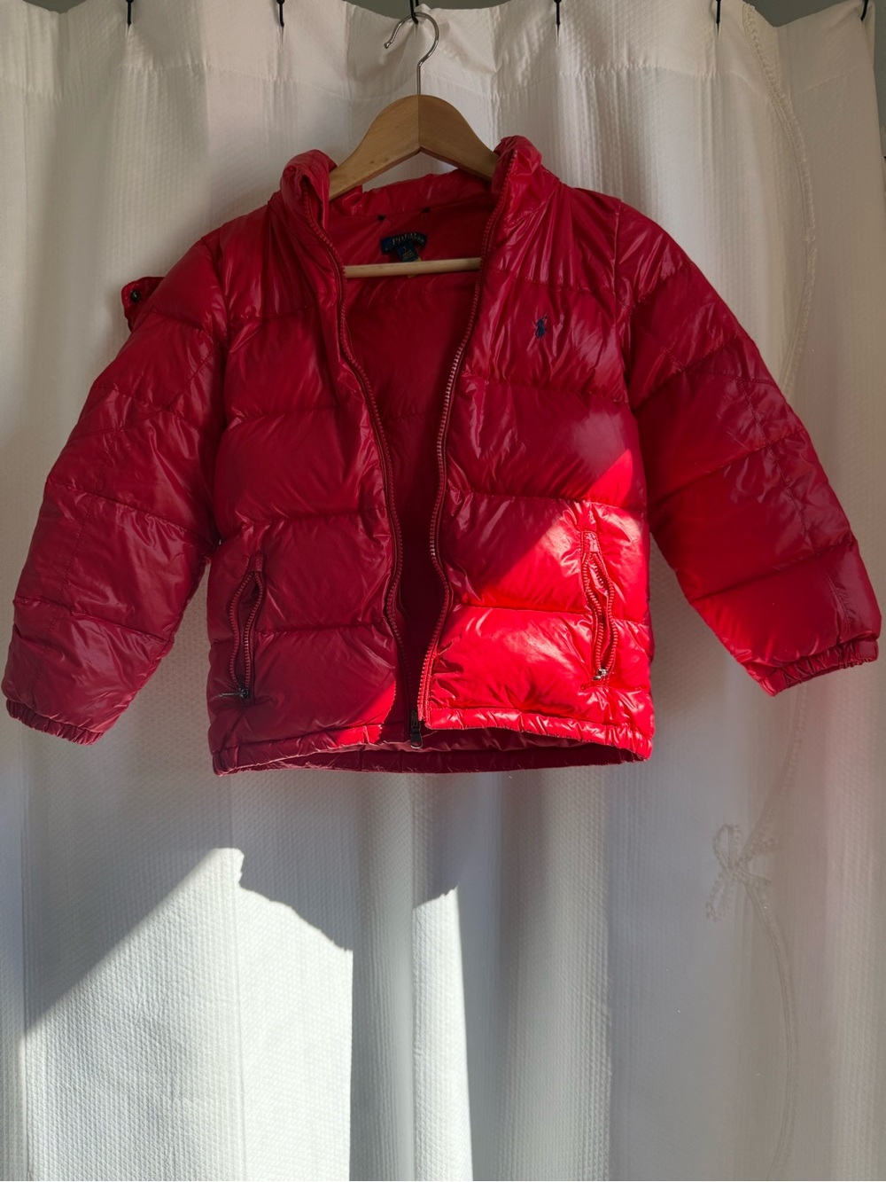 Polo by Ralph Lauren Bright Red Kids Puffer Jacket with Hood